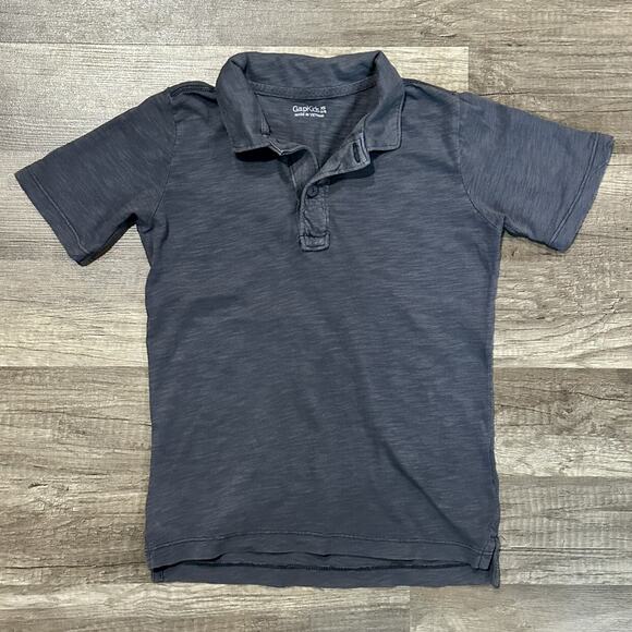 GapKids Charcoal Slub Polo Shirt - Picture 1 of 3